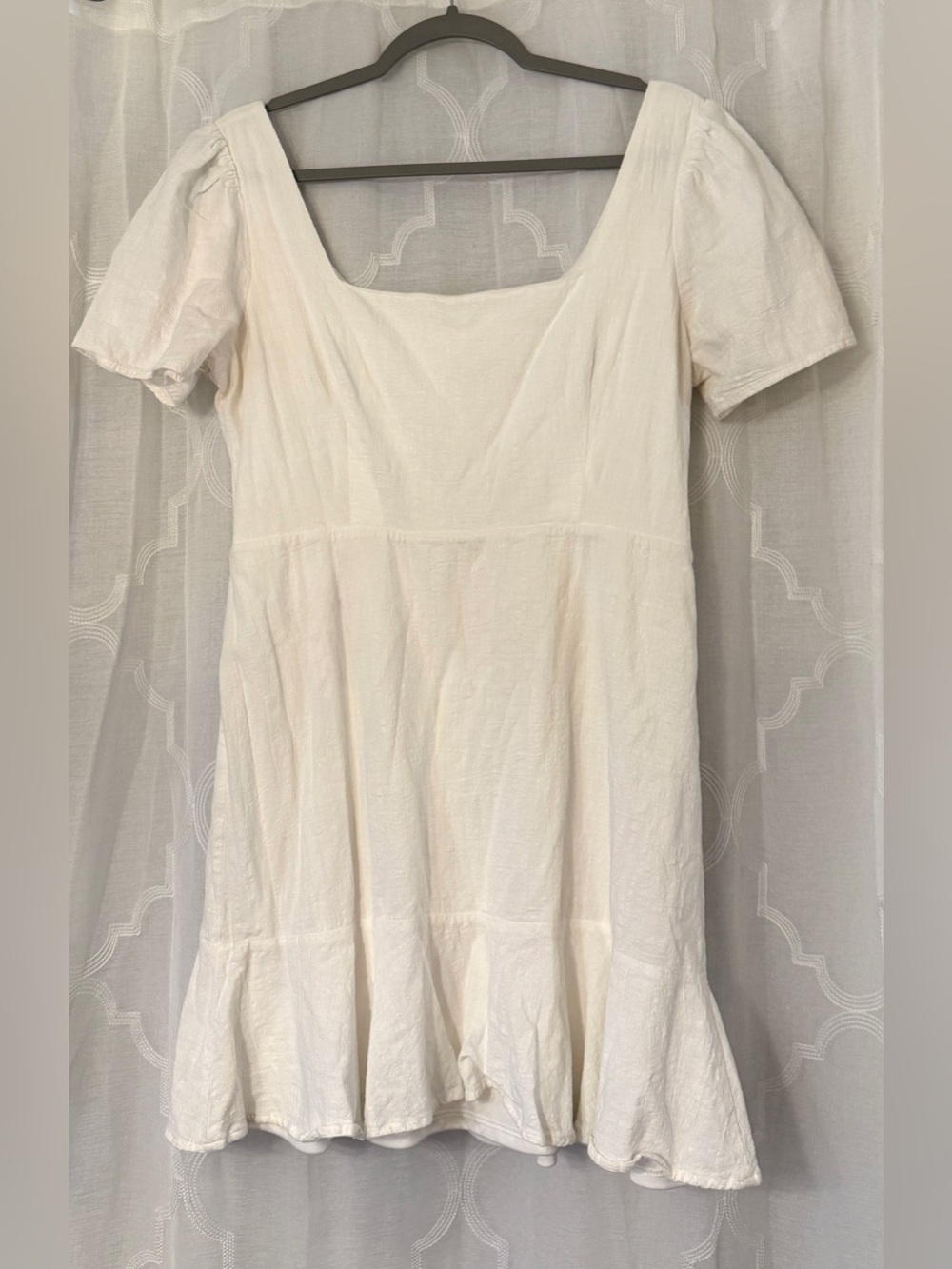 Altar'd State Cream Short-Sleeve Mini Dress Bridal Size XL 🤍
